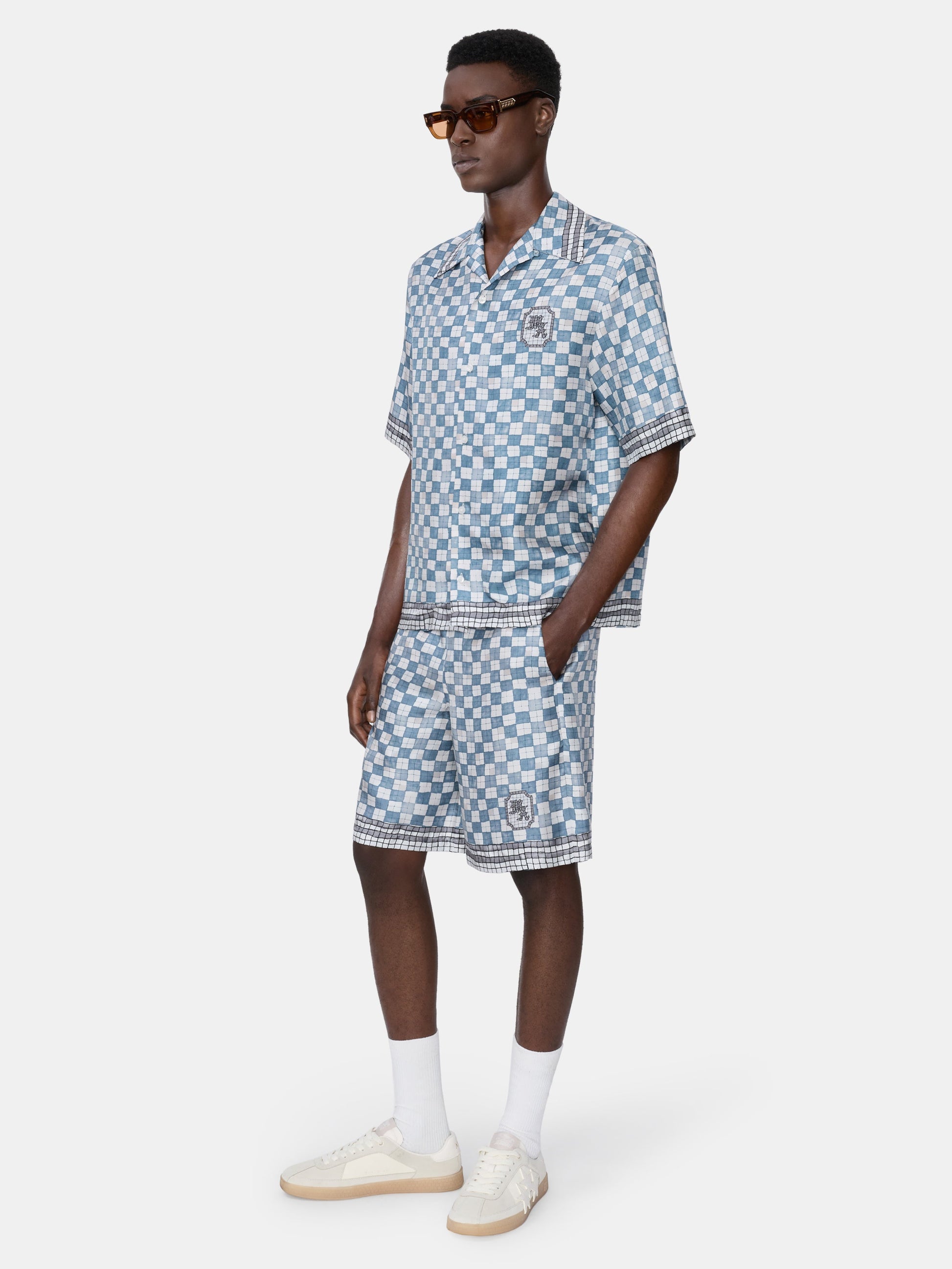 Ma Checkered Bowling Shirt - Steel | Amiri Value