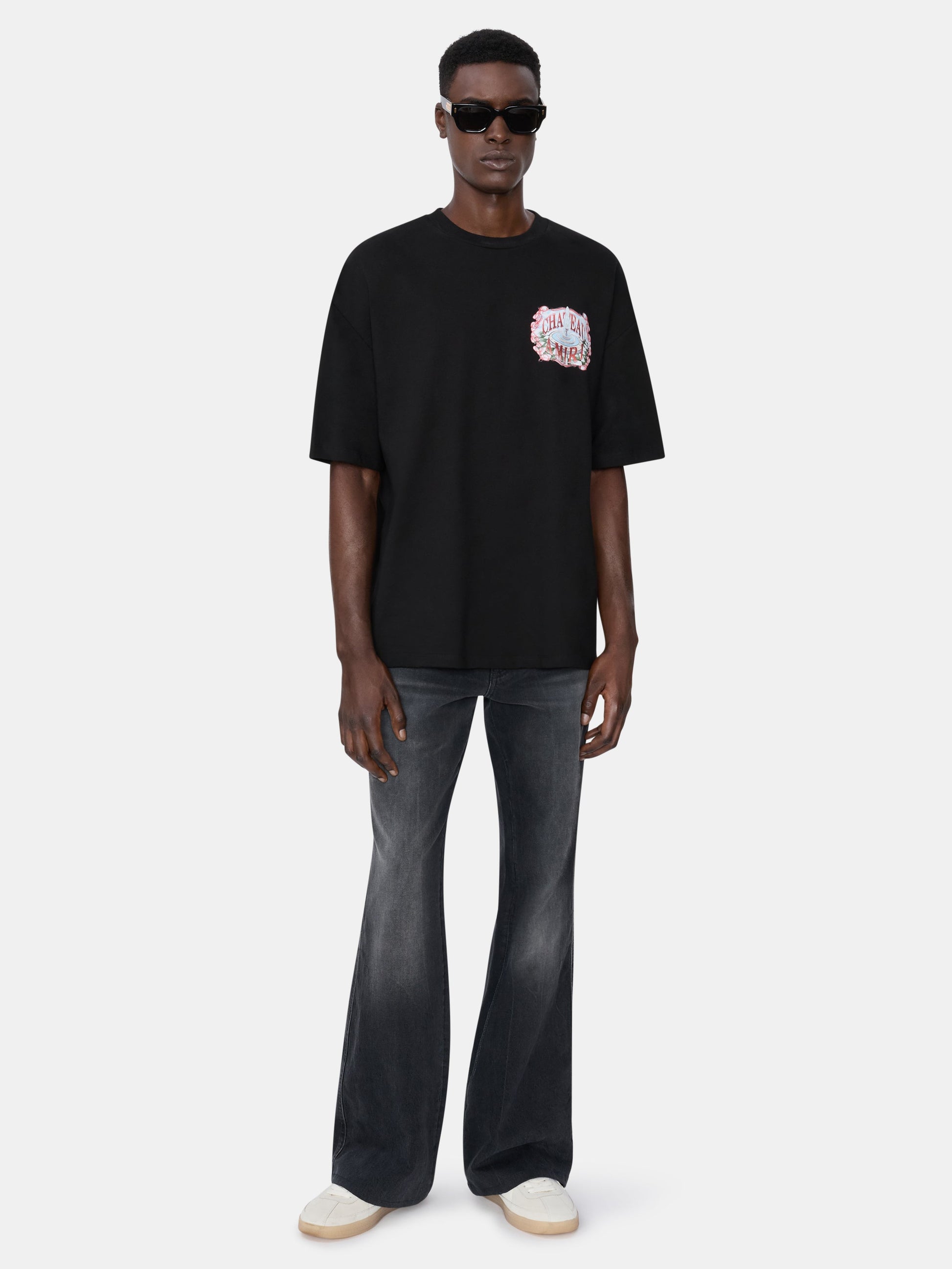 Chateau Sketch Oversized Tee - Black | Amiri Best Seller