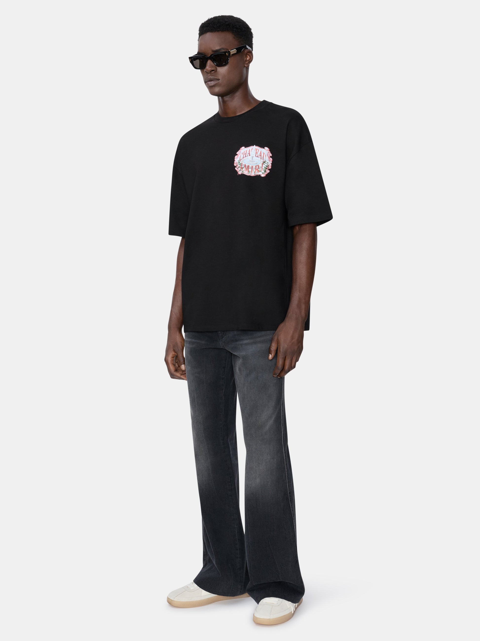 Chateau Sketch Oversized Tee - Black | Amiri Best Seller