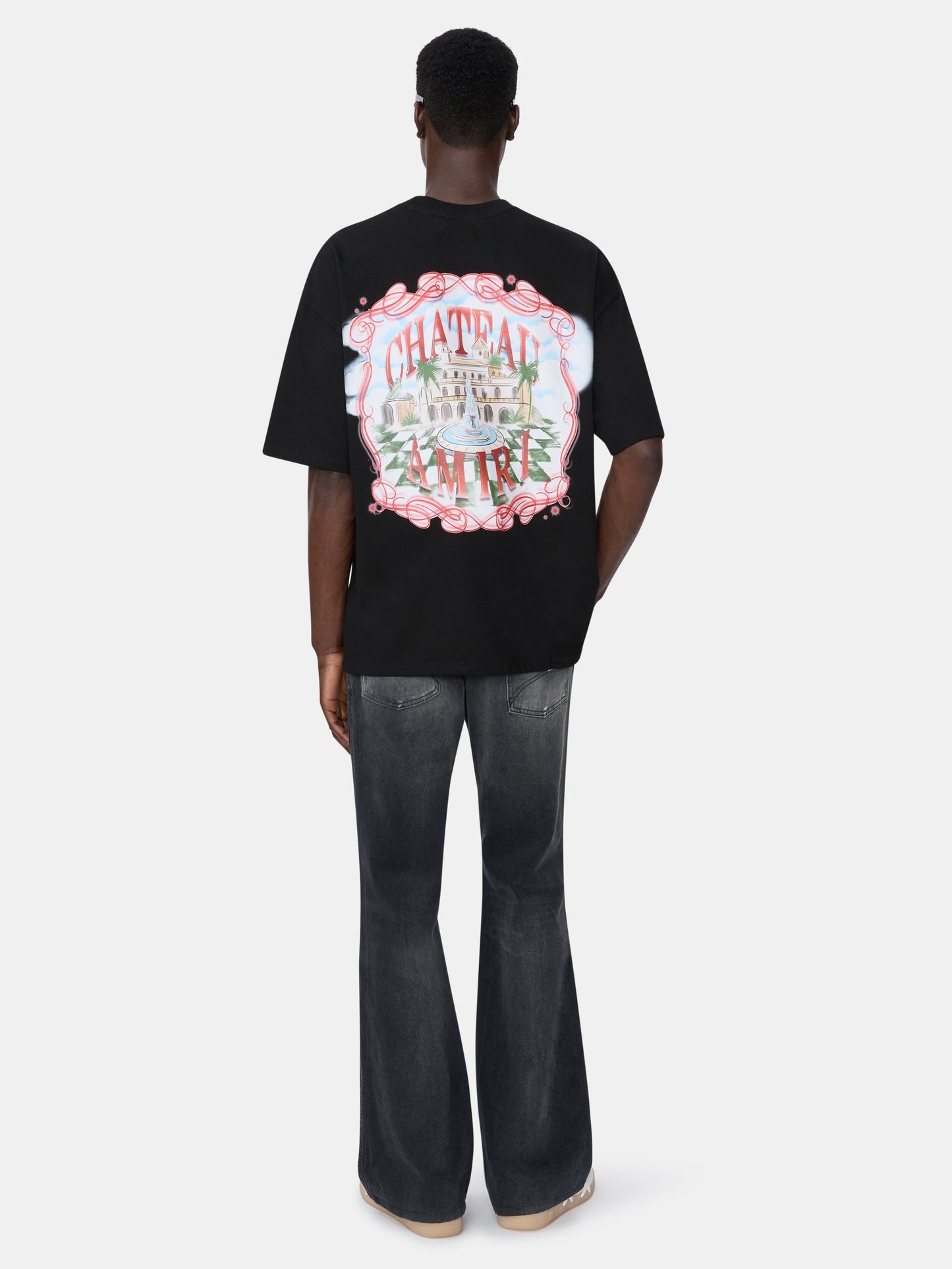 Chateau Sketch Oversized Tee - Black | Amiri Best Seller