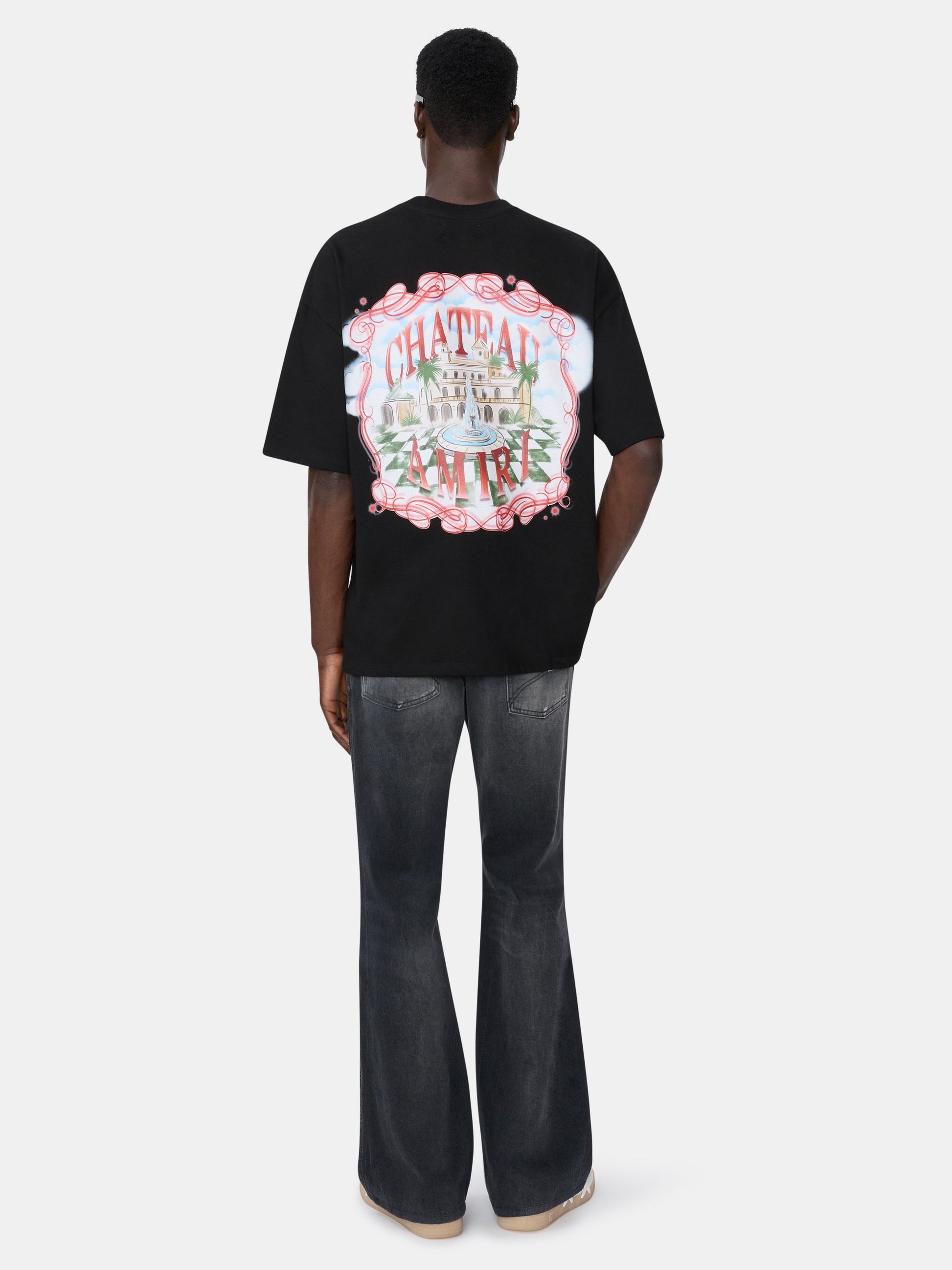 Chateau Sketch Oversized Tee - Black | Amiri Best Seller