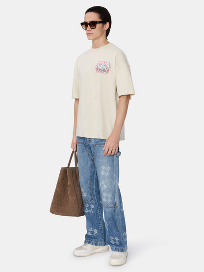 Chateau Sketch Oversized Tee - Ivory | Amiri Sale