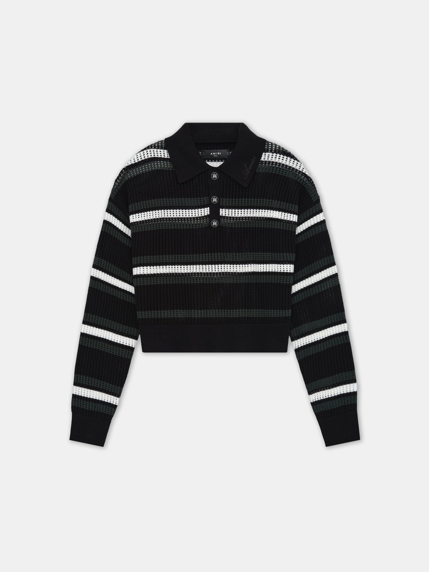 Ma Long Sleeve Oversized Polo - Black Multi | Amiri Special Offer