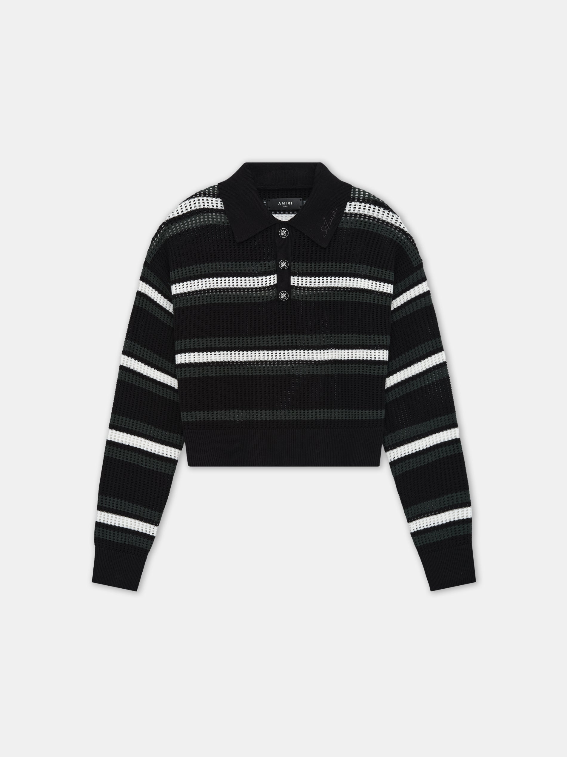 Ma Long Sleeve Oversized Polo - Black Multi | Amiri Special Offer
