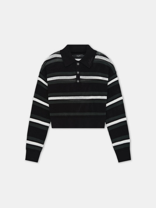 Ma Long Sleeve Oversized Polo - Black Multi | Amiri Special Offer