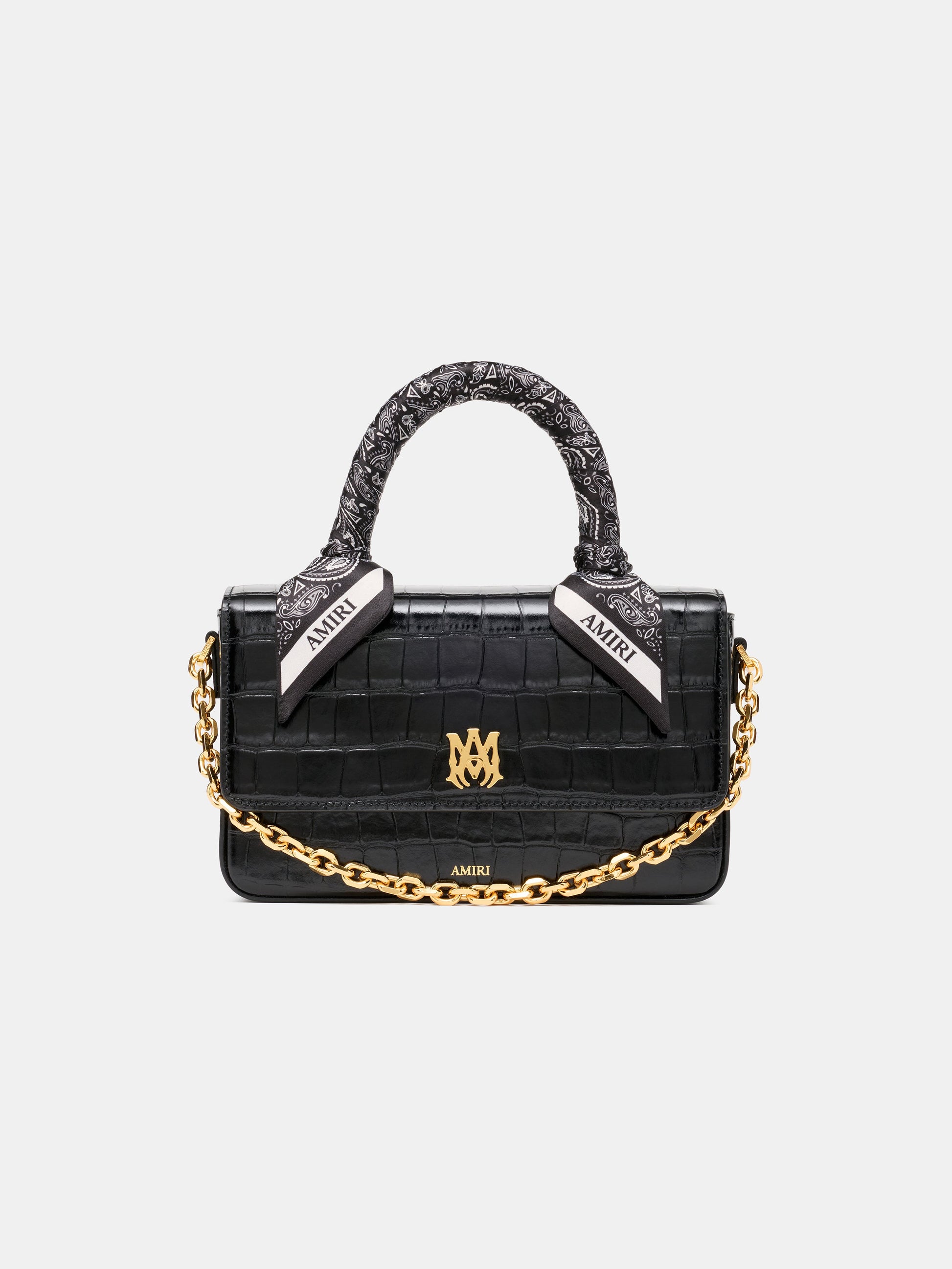 Croc Embossed Long Ma Bag - Black | Amiri Featured