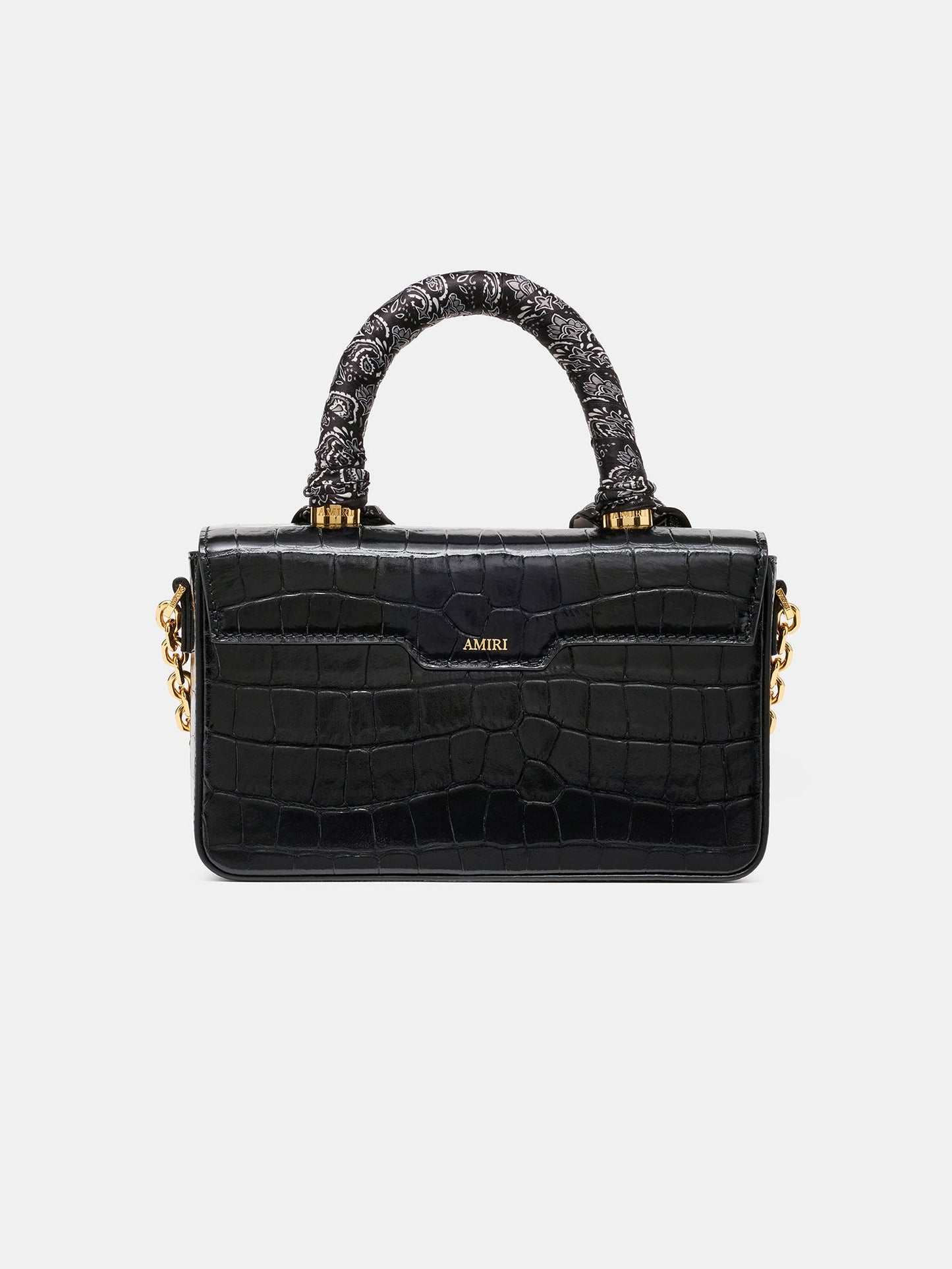 Croc Embossed Long Ma Bag - Black | Amiri Featured