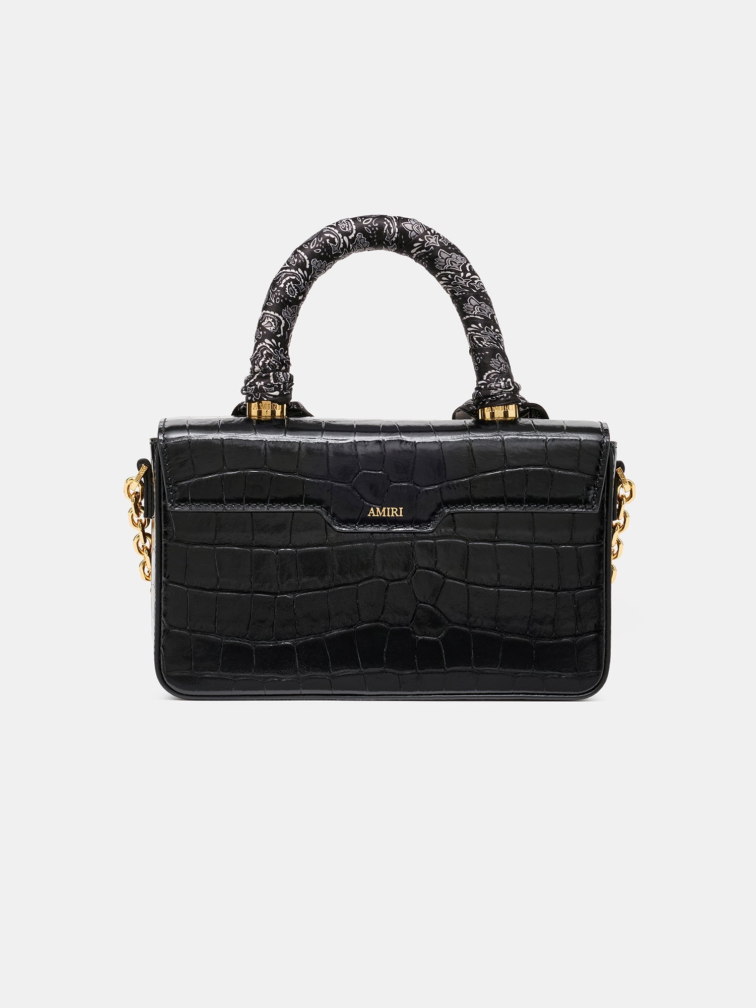 Croc Embossed Long Ma Bag - Black | Amiri Featured