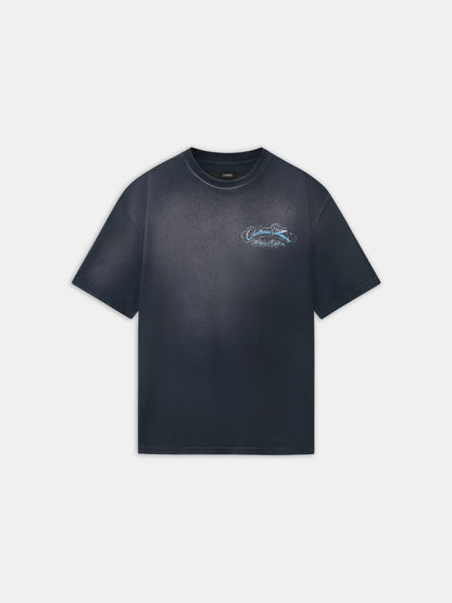Crystal Chateau Script Oversized Tee - Black | Amiri Sale