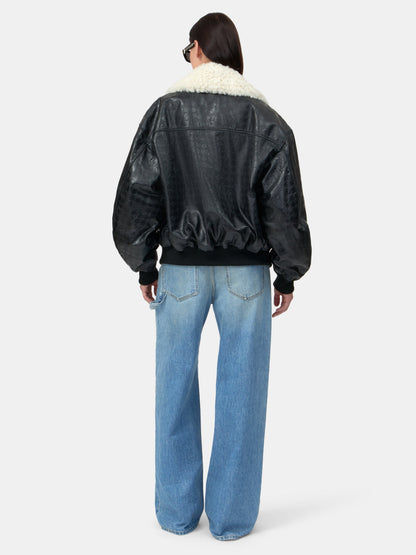 Ma Quad Leather Bomber Jacket - Black | Amiri Special Offer