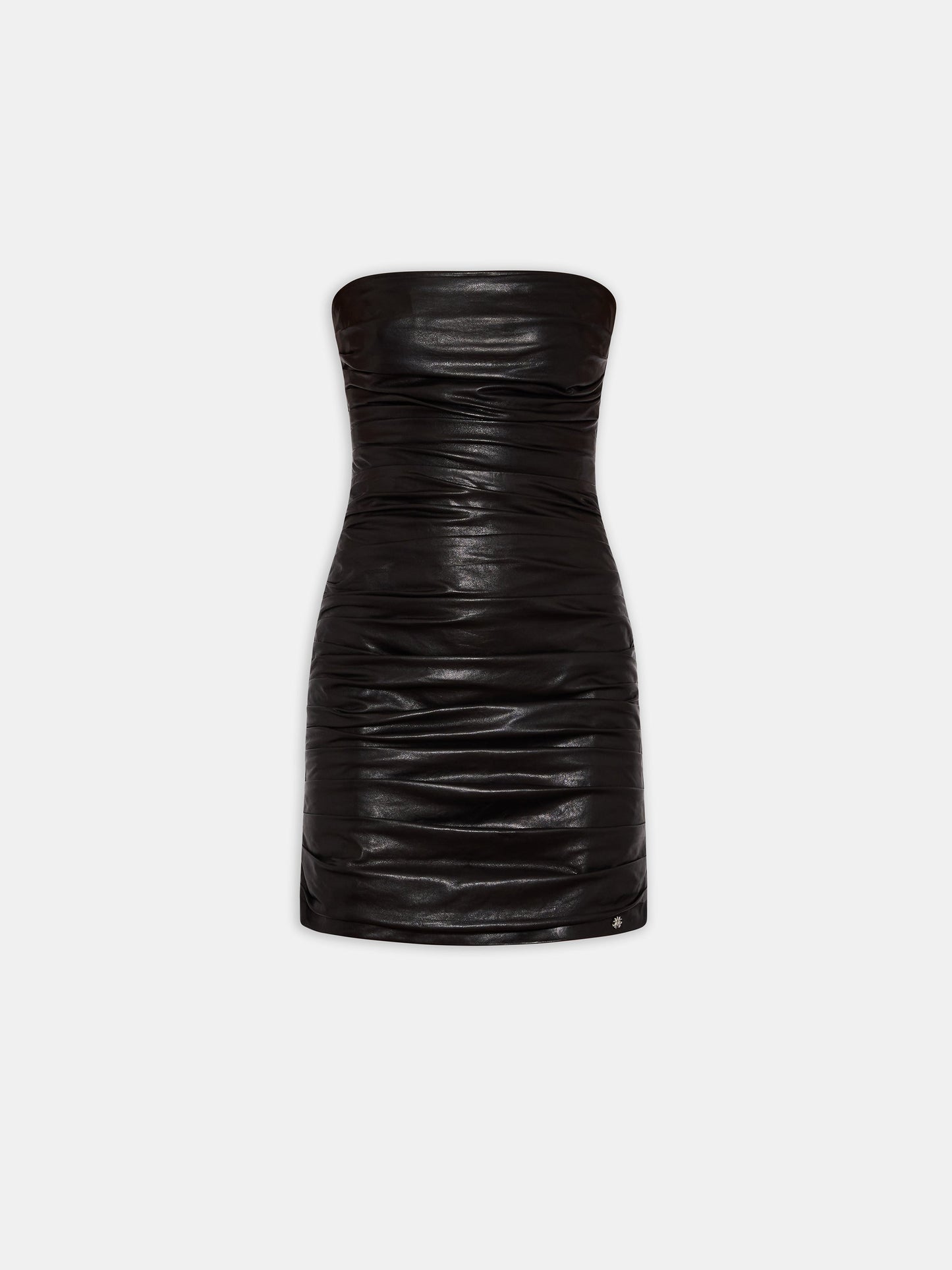 Rouched Leather Mini Dress - Black | Amiri Best Seller