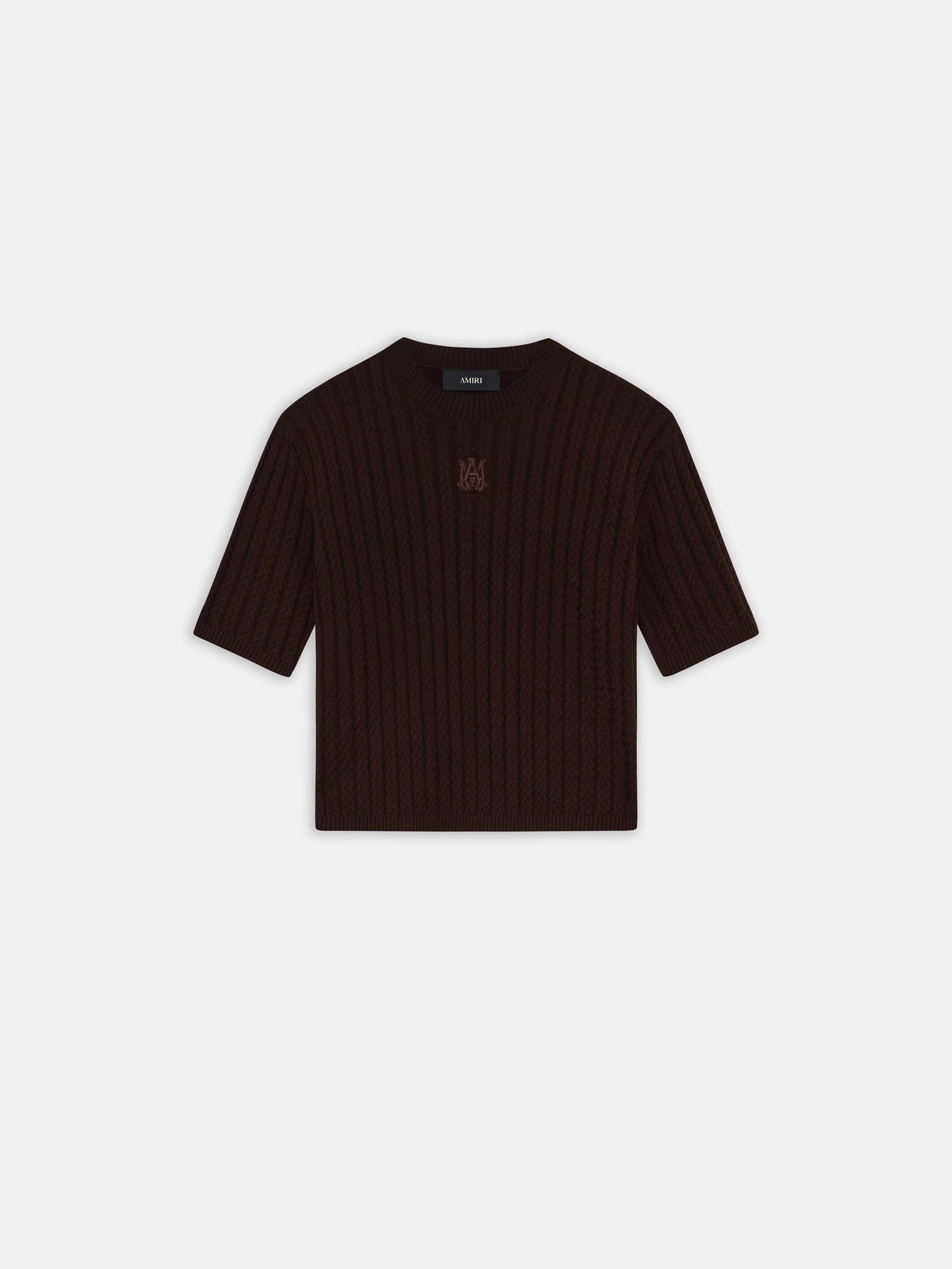 Ma Cable Knit Tee - Dark Brown | Amiri Online