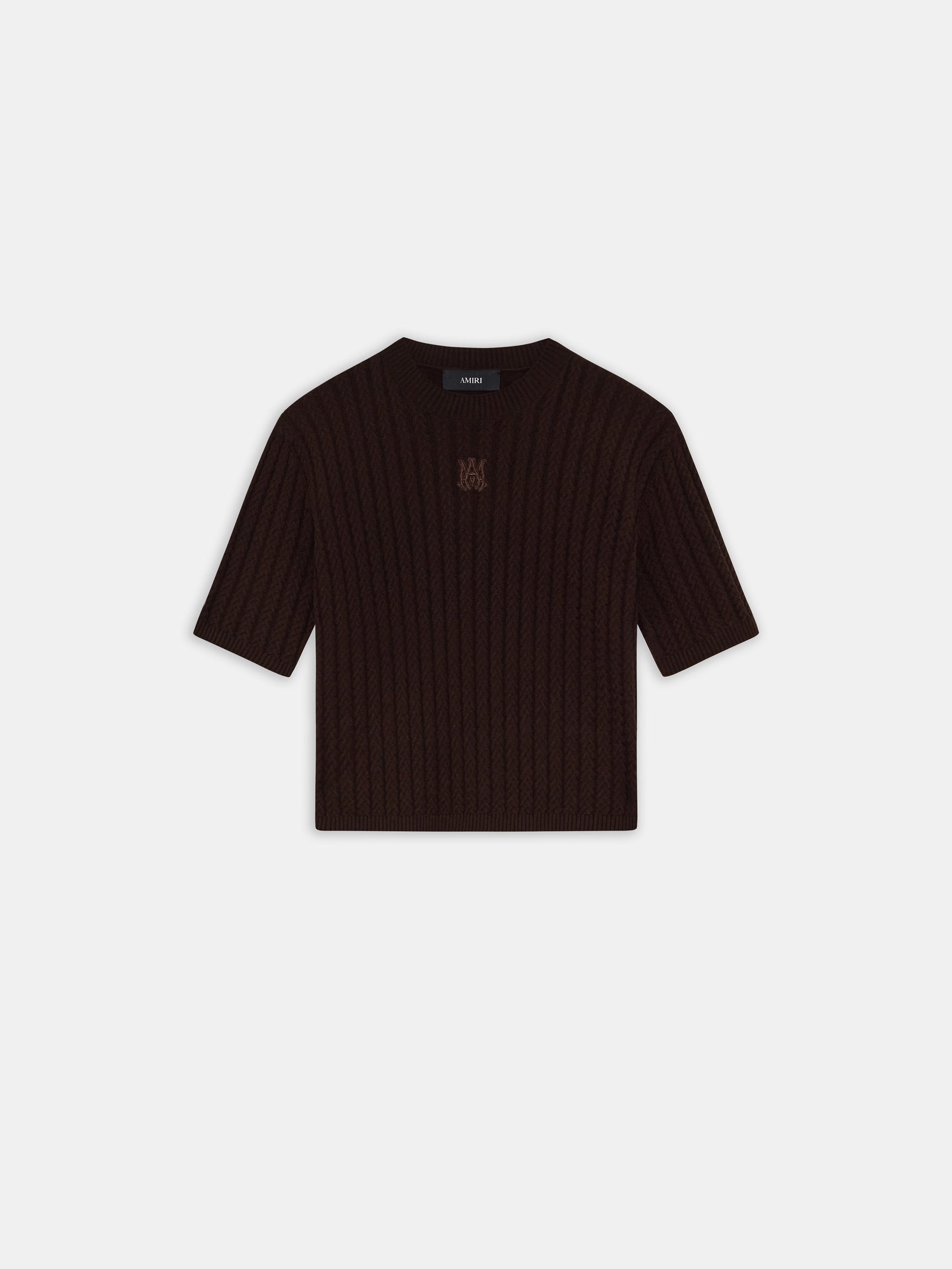 Ma Cable Knit Tee - Dark Brown | Amiri Online