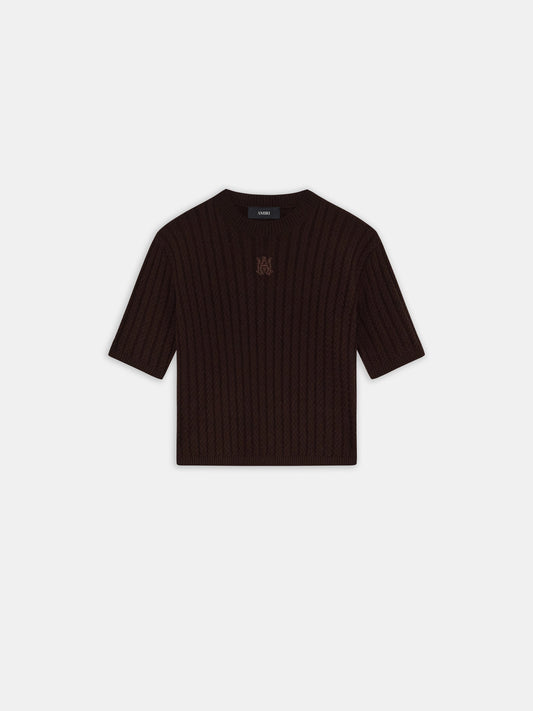 Ma Cable Knit Tee - Dark Brown | Amiri Online