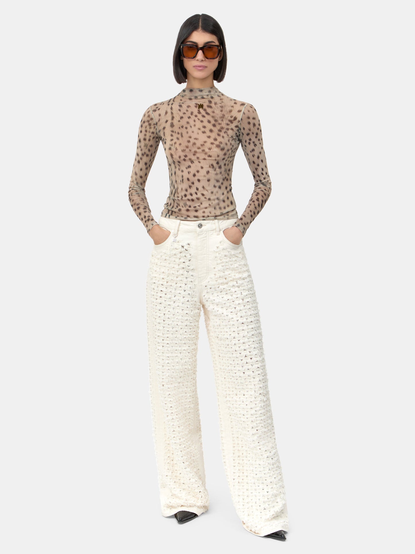 Boucle Denim Straight Jean - Ecru | Amiri Value