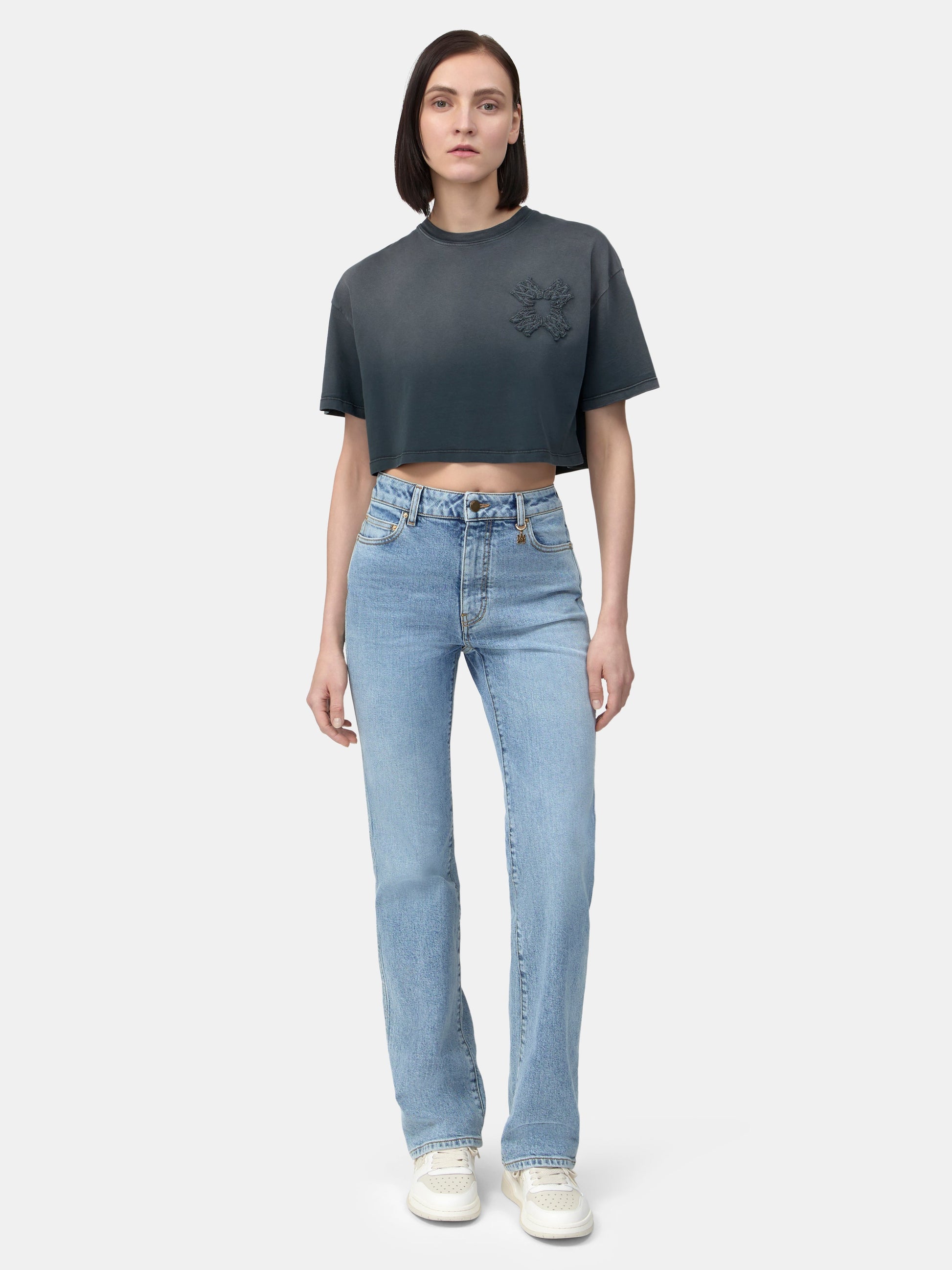 Ma Quad Cropped Tee - Black | Amiri Best Seller