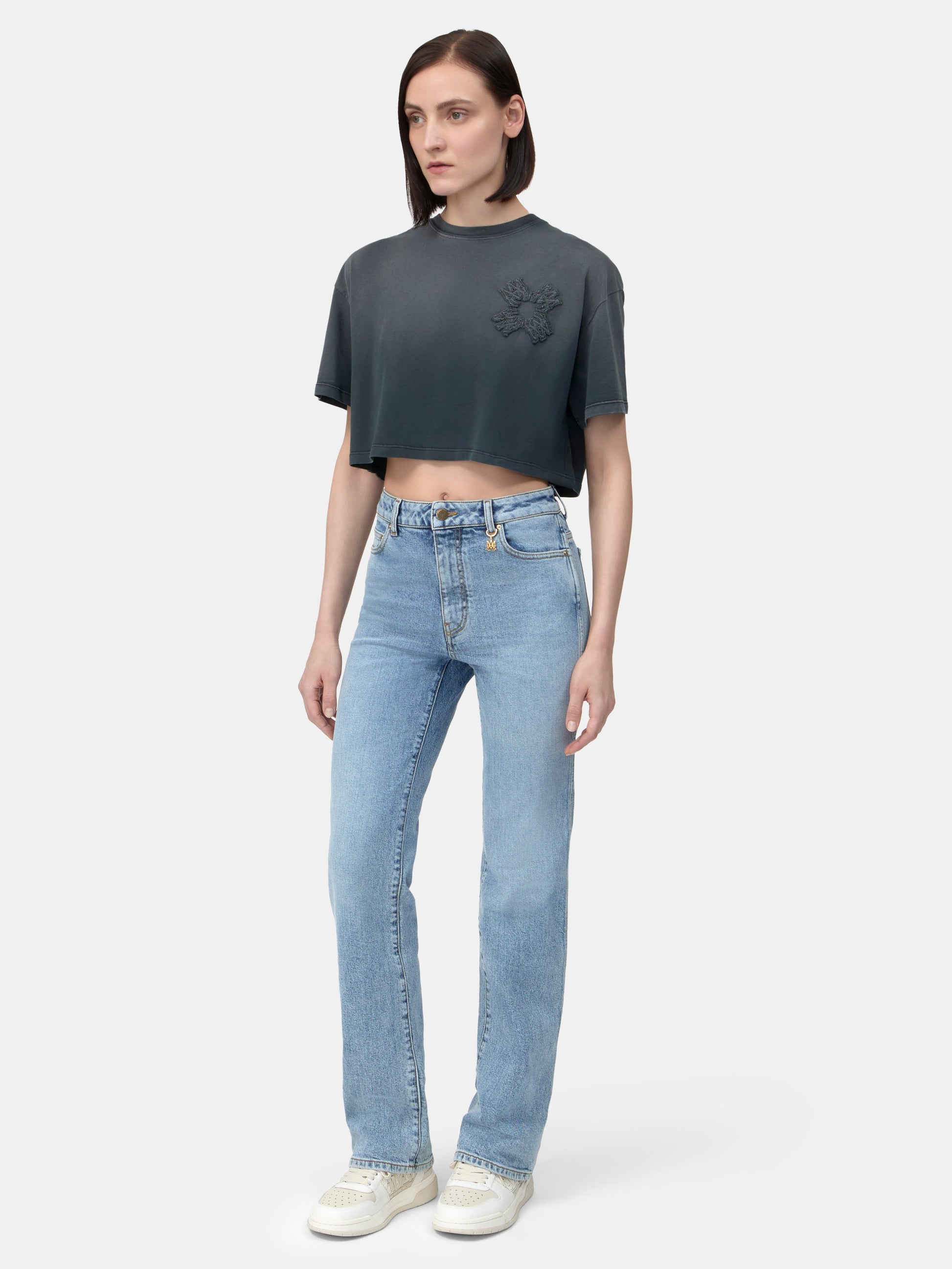 Ma Quad Cropped Tee - Black | Amiri Best Seller