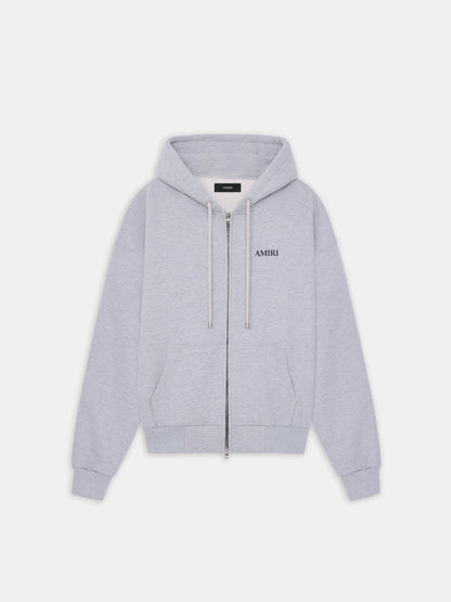 Relaxed Zip Up Hoodie - Heather Grey | Amiri Affordable