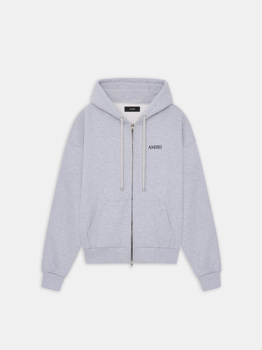 Relaxed Zip Up Hoodie - Heather Grey | Amiri Affordable