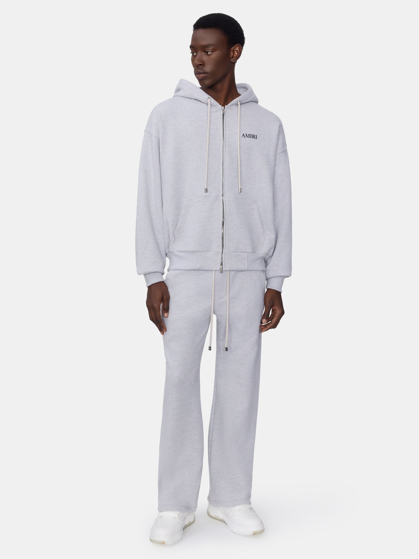 Relaxed Zip Up Hoodie - Heather Grey | Amiri Affordable