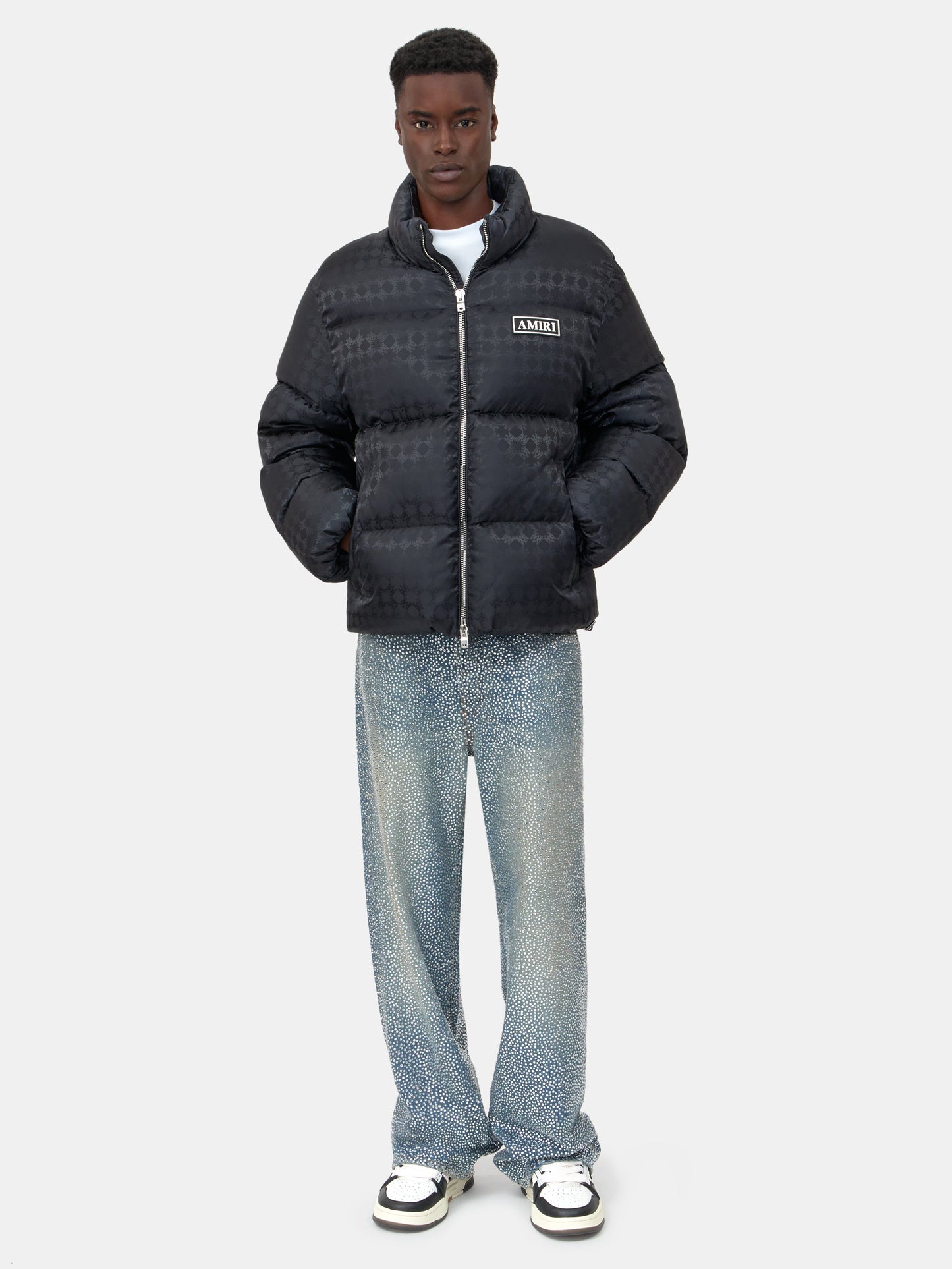 Ma Quad Jacquard Down Jacket - Black | Amiri Special Offer