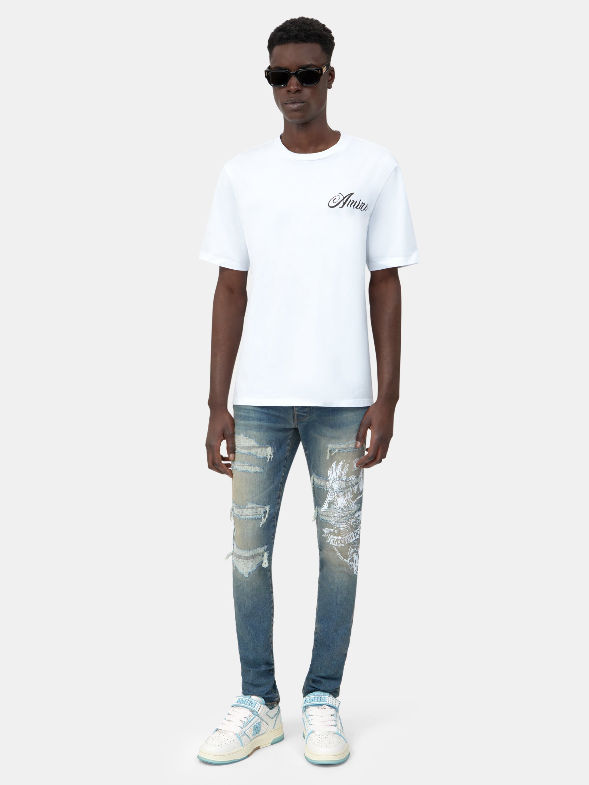 Amiri Eagle Repair Skinny Jean - Driftwood Blue | Amiri Sale