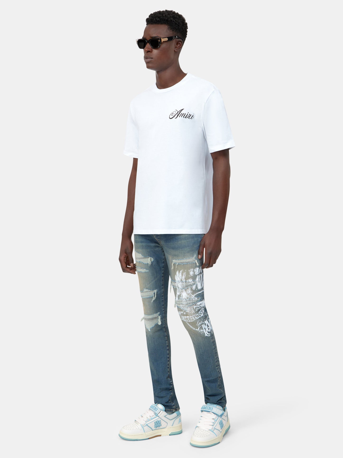 Amiri Eagle Repair Skinny Jean - Driftwood Blue | Amiri Sale