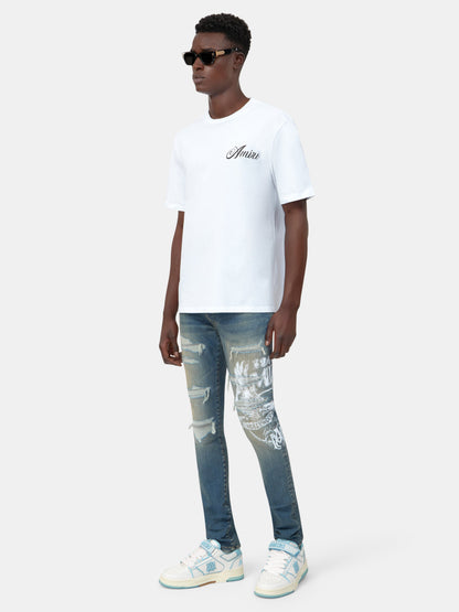 Amiri Eagle Repair Skinny Jean - Driftwood Blue | Amiri Sale