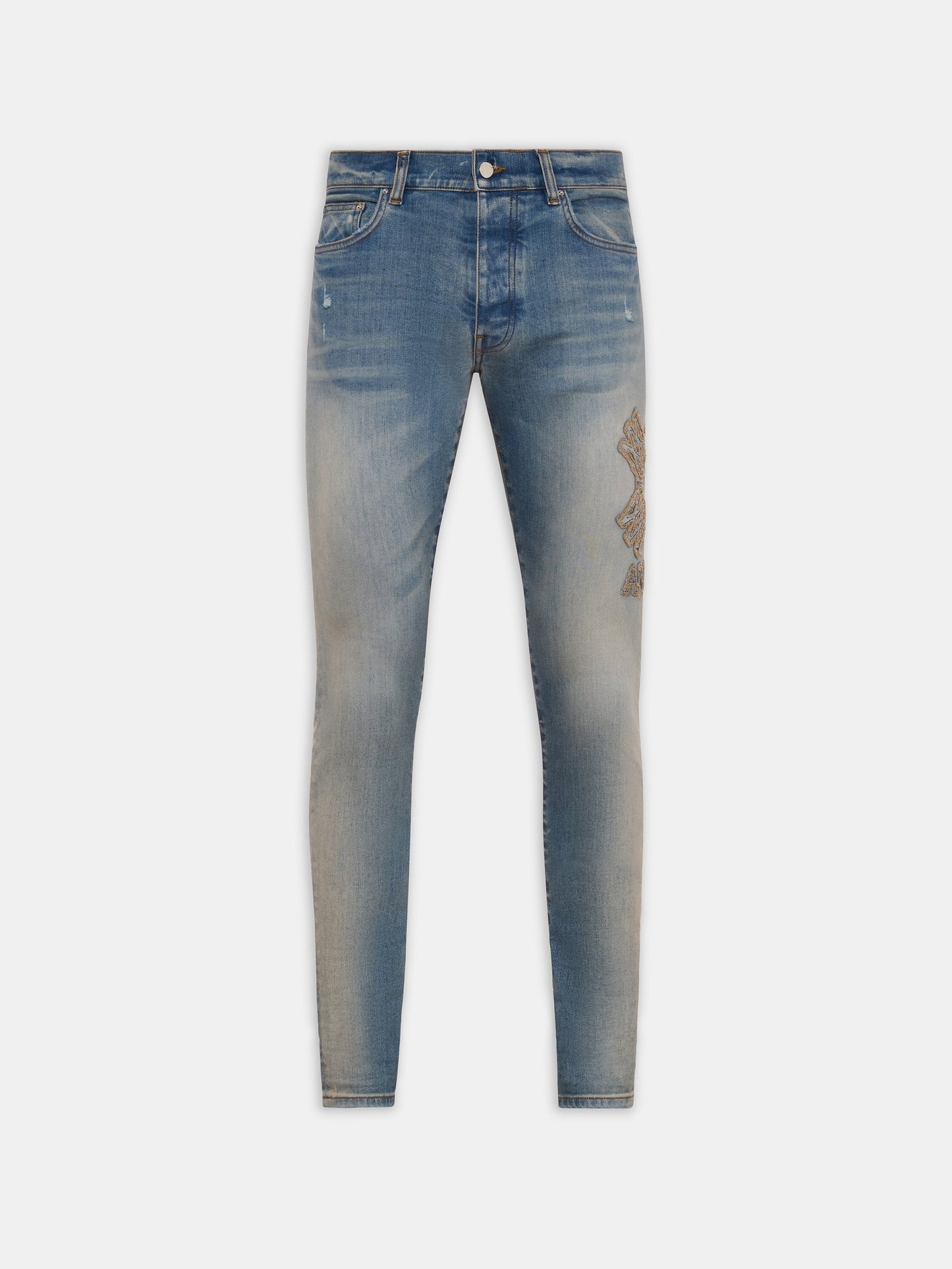 Ma Quad Applique Skinny Jean - Dust Indigo | Amiri Great Deal