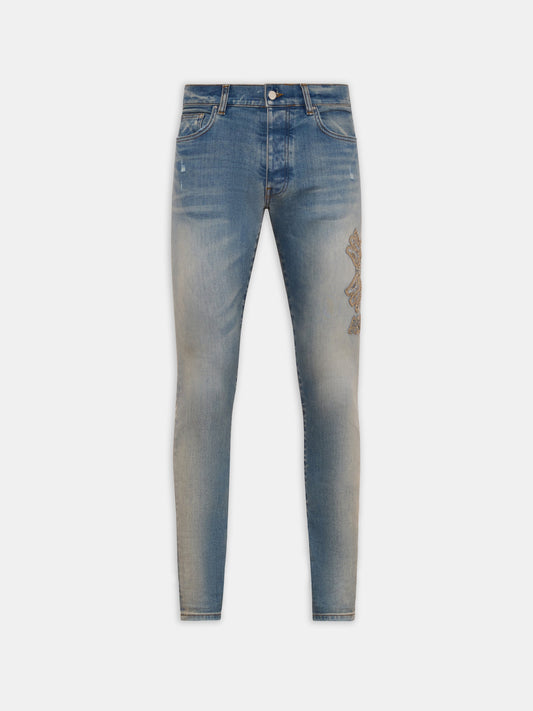 Ma Quad Applique Skinny Jean - Dust Indigo | Amiri Great Deal
