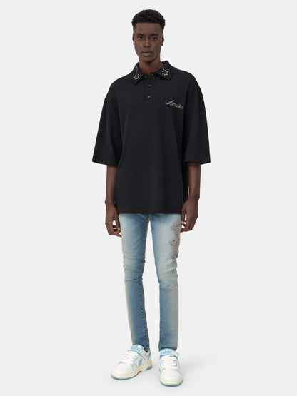 Ma Quad Applique Skinny Jean - Dust Indigo | Amiri Great Deal