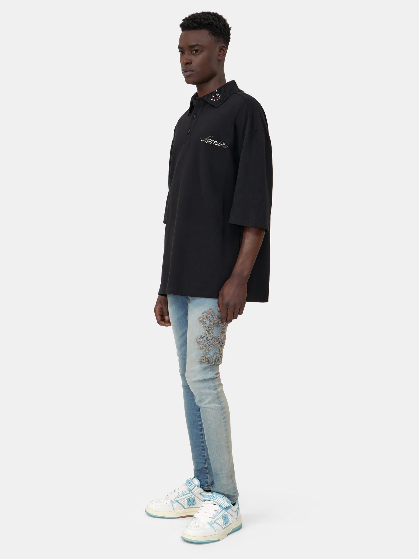Ma Quad Applique Skinny Jean - Dust Indigo | Amiri Great Deal