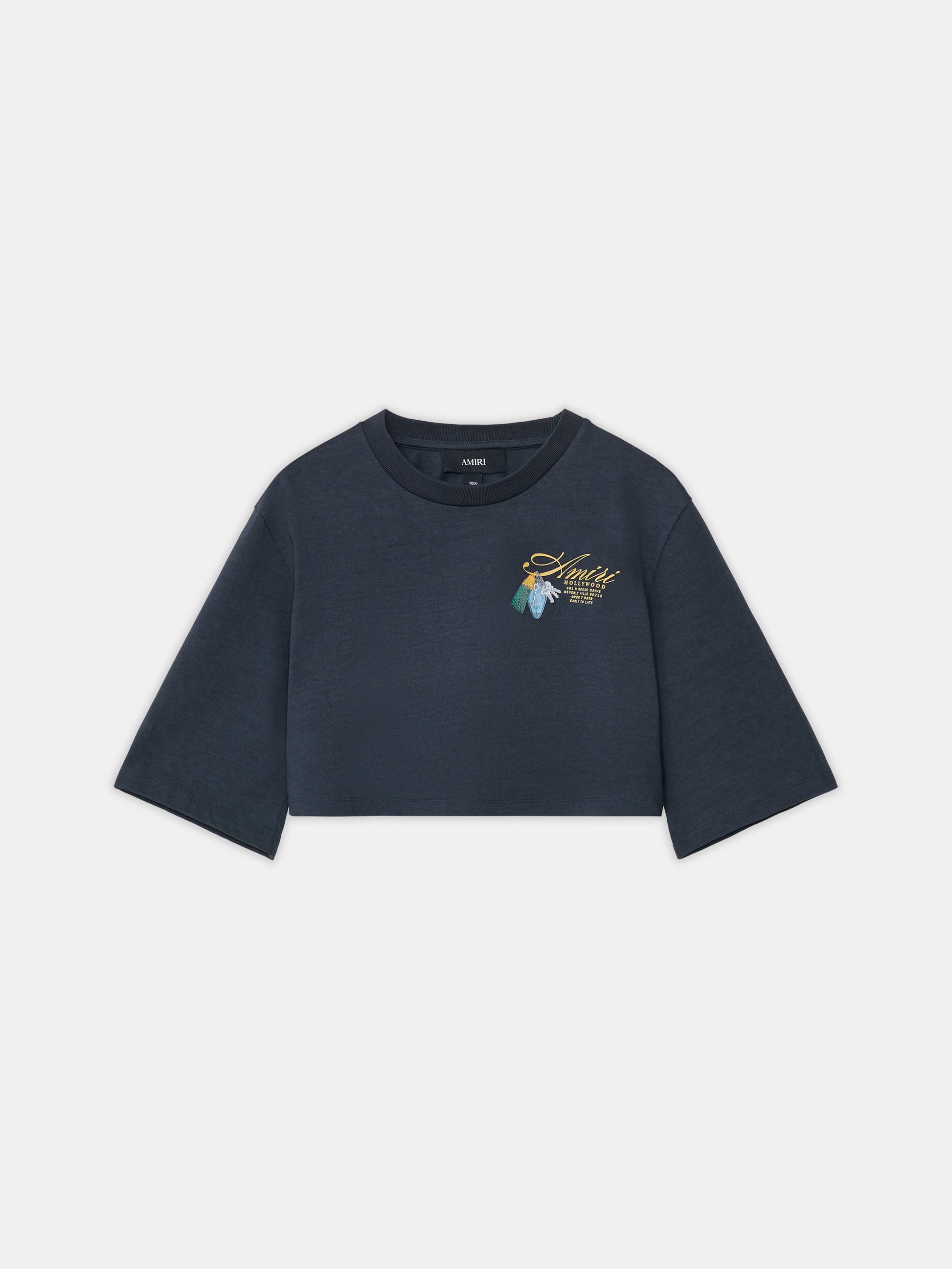 Chateau Keys Cropped Tee - Black | Amiri Affordable