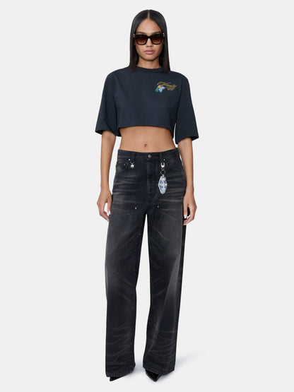 Chateau Keys Cropped Tee - Black | Amiri Affordable