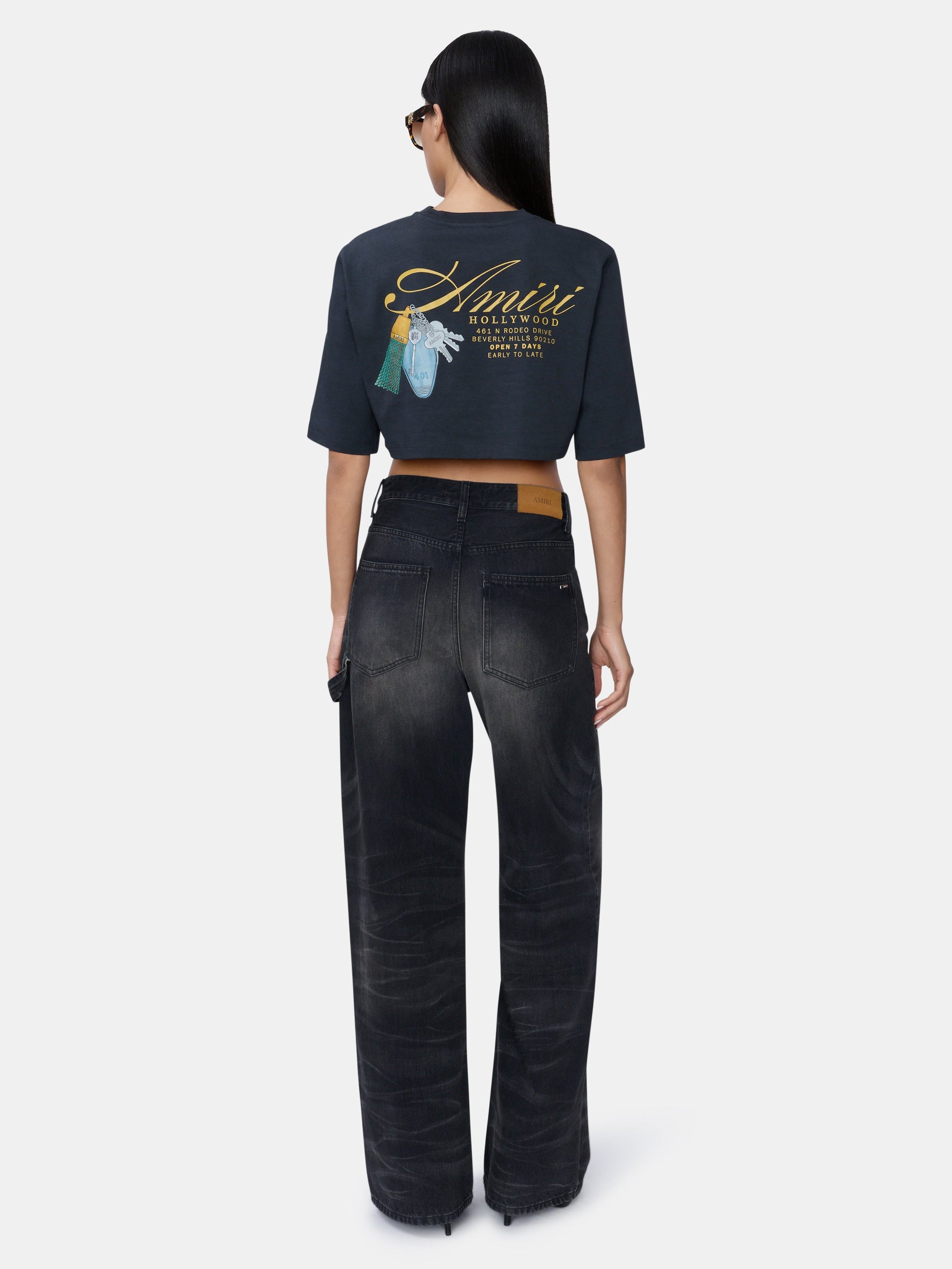 Chateau Keys Cropped Tee - Black | Amiri Affordable