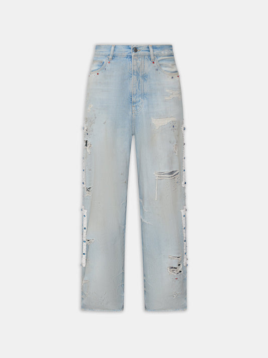 Bones Studded Baggy Jean - Perfect Antique Indigo | Amiri Featured