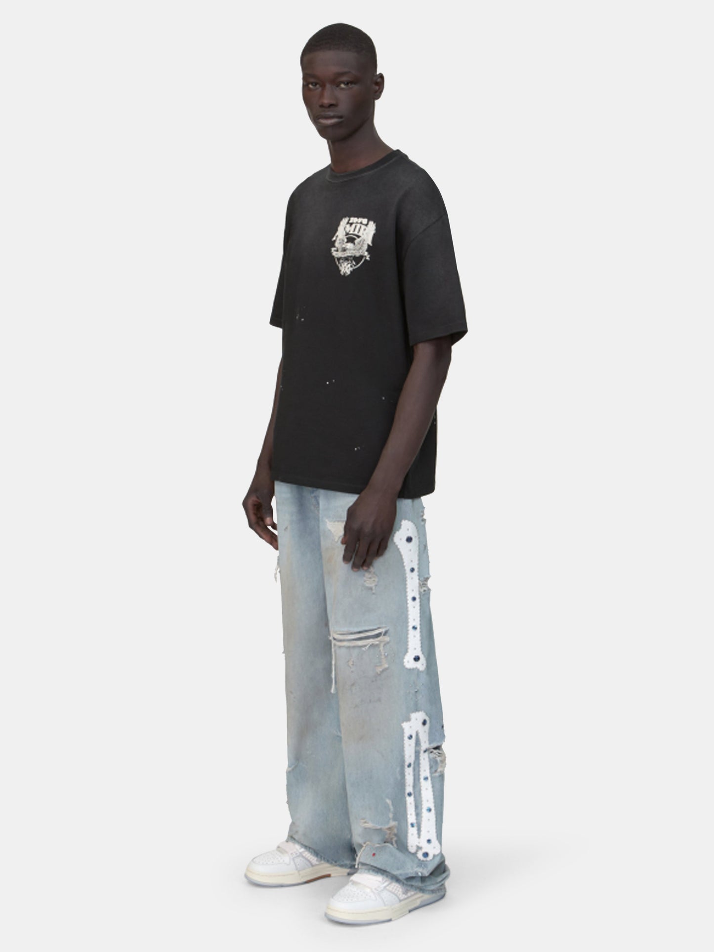 Bones Studded Baggy Jean - Perfect Antique Indigo | Amiri Featured