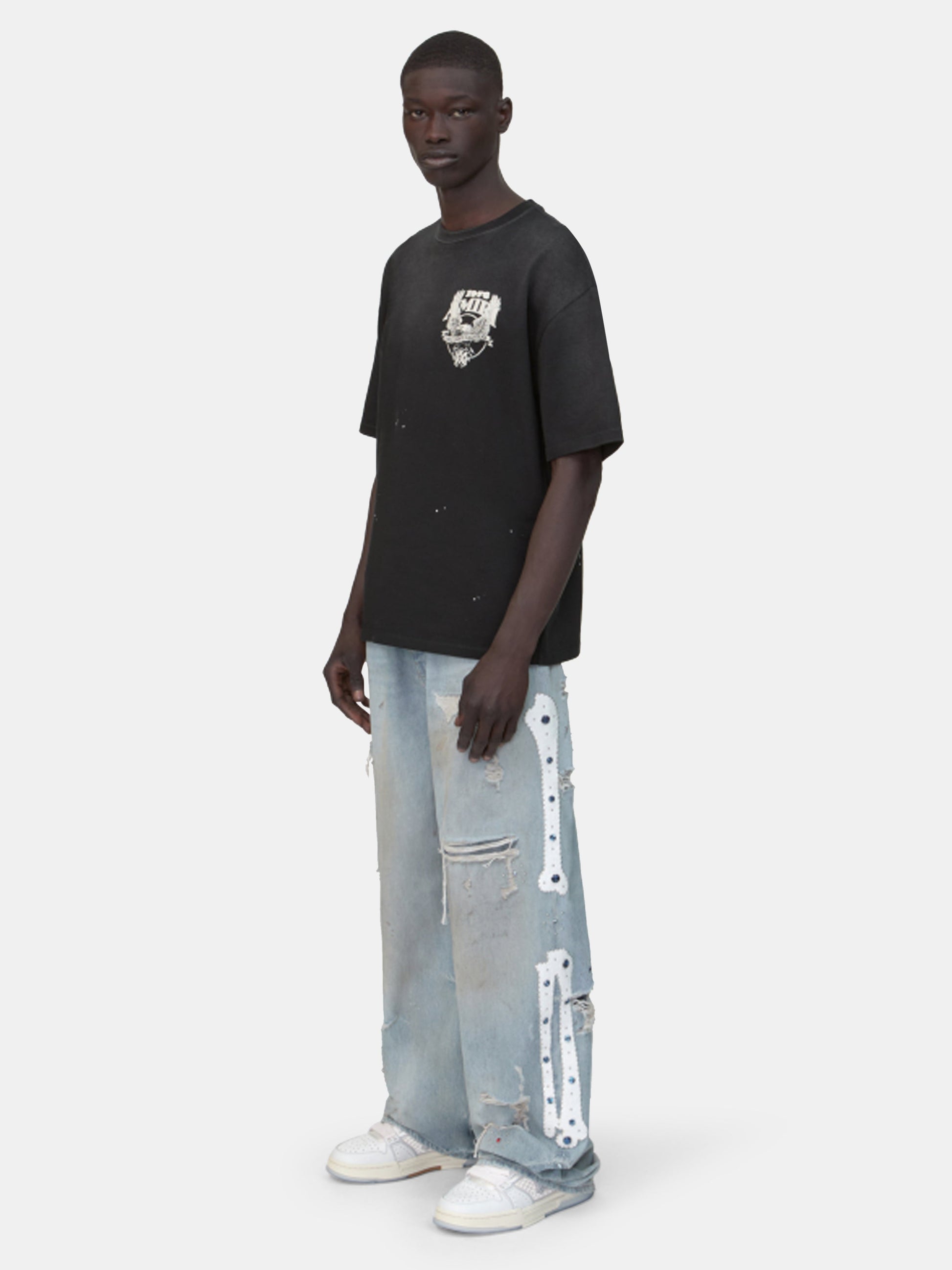 Bones Studded Baggy Jean - Perfect Antique Indigo | Amiri Featured
