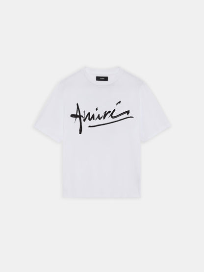 Amiri Script Tee - White | Amiri Best Seller