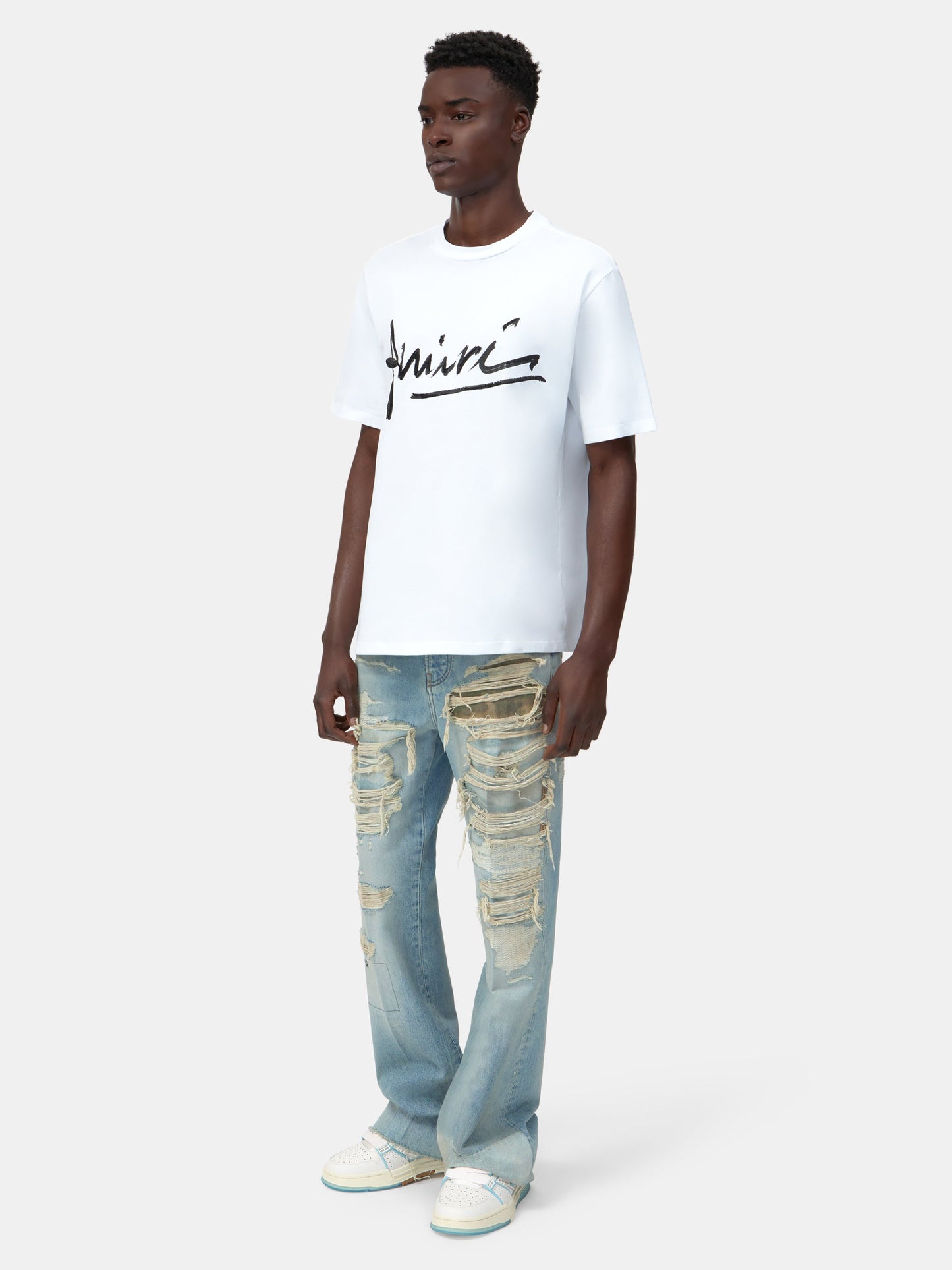 Amiri Script Tee - White | Amiri Best Seller