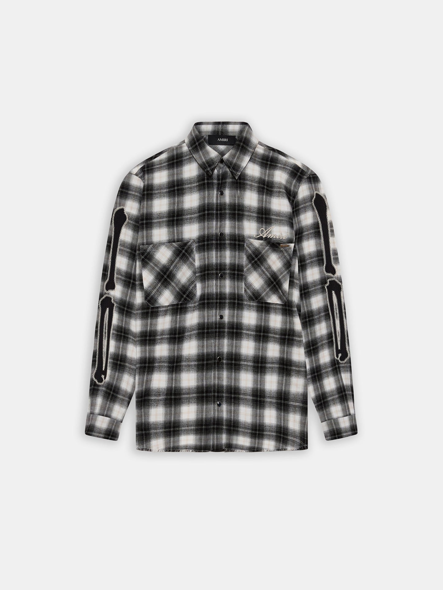 Bones Flannel Overshirt - Black | Amiri Affordable