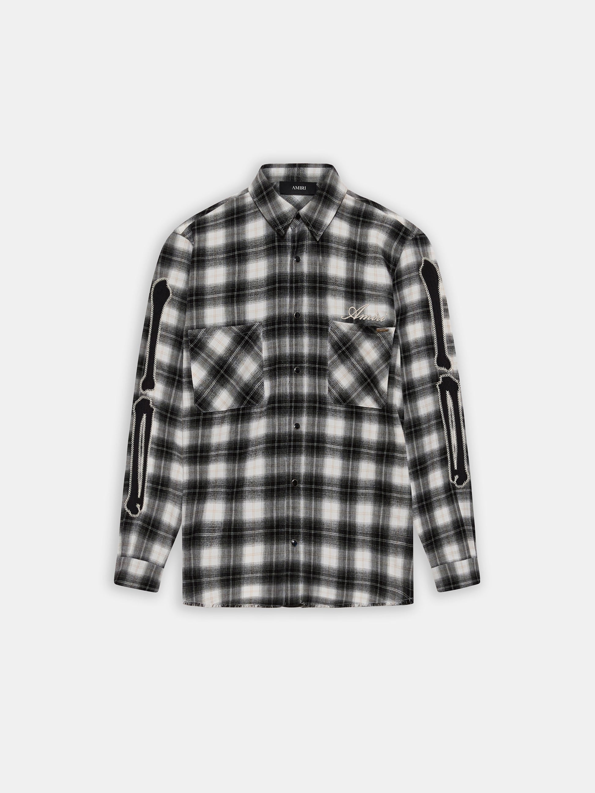 Bones Flannel Overshirt - Black | Amiri Affordable