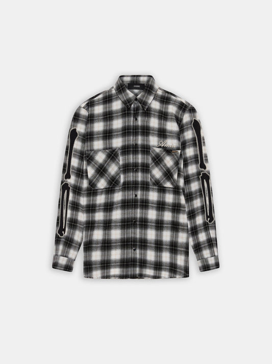 Bones Flannel Overshirt - Black | Amiri Affordable