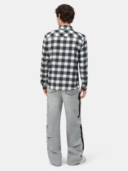 Bones Flannel Overshirt - Black | Amiri Affordable