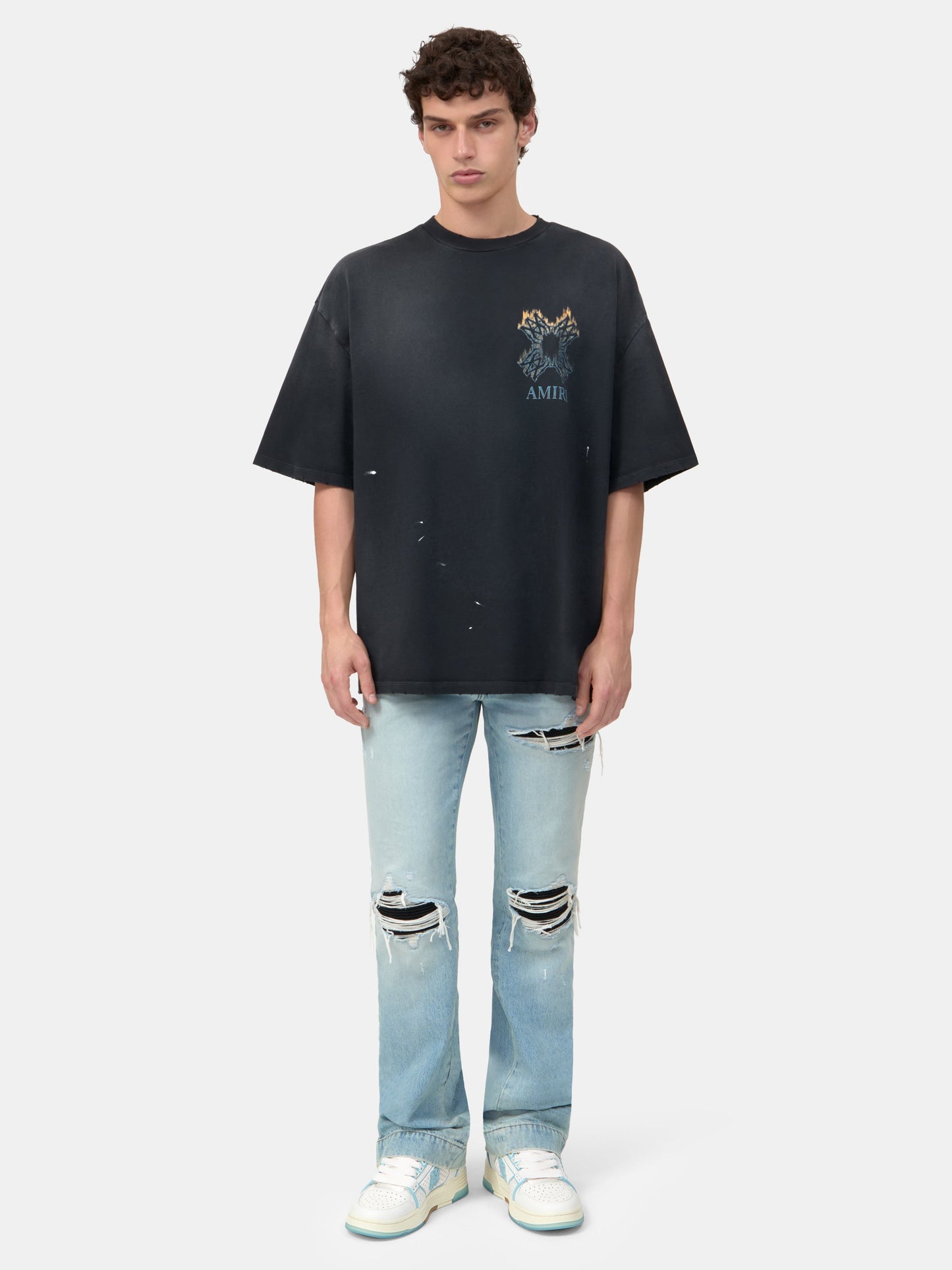 Ma Quad Flames Oversized Tee - Black | Amiri Special Offer