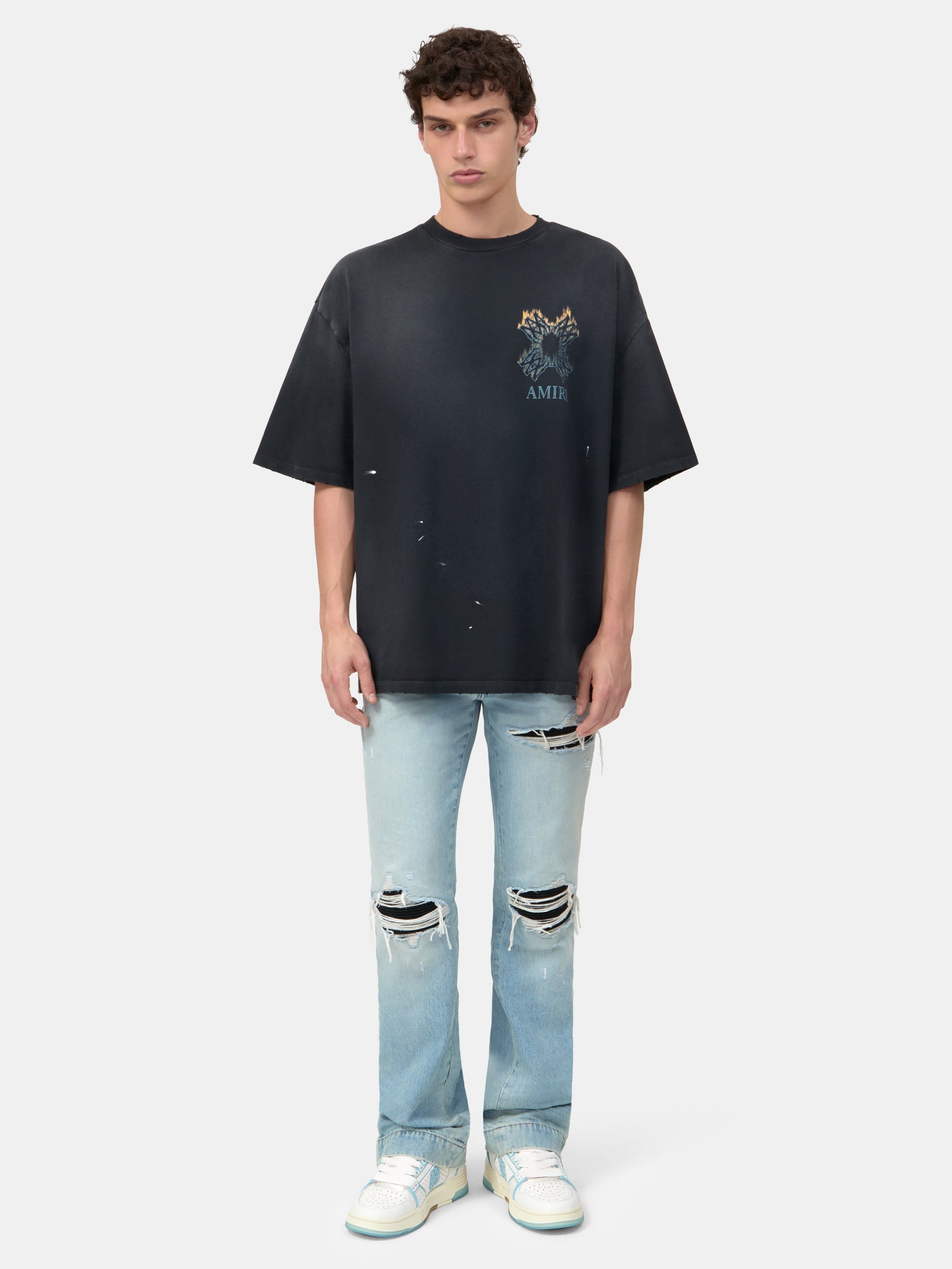 Ma Quad Flames Oversized Tee - Black | Amiri Special Offer
