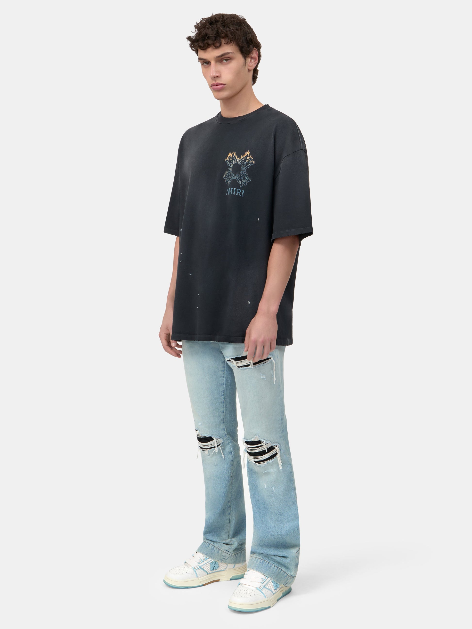 Ma Quad Flames Oversized Tee - Black | Amiri Special Offer