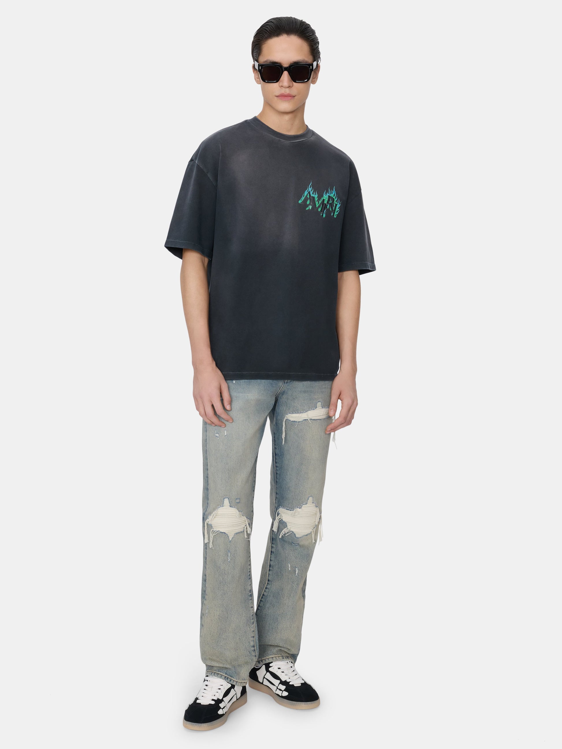 Crystal Amiri Flames Oversized Tee - Black | Amiri Popular Choice