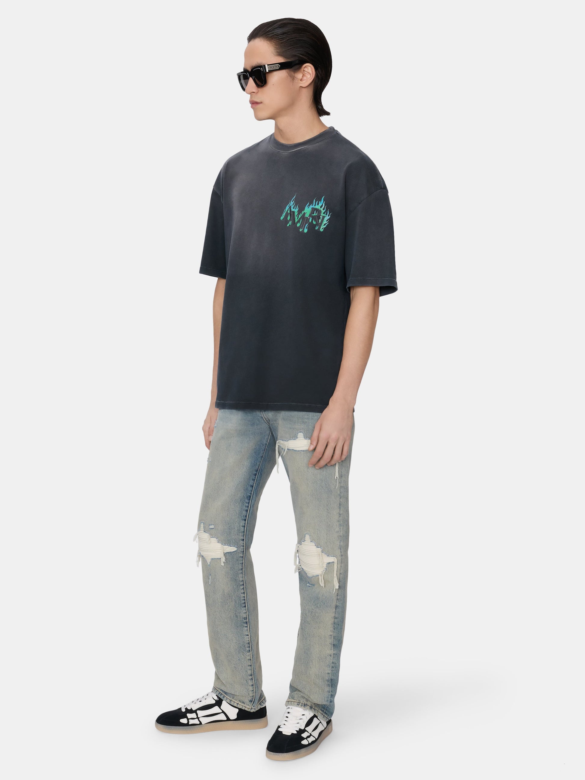 Crystal Amiri Flames Oversized Tee - Black | Amiri Popular Choice