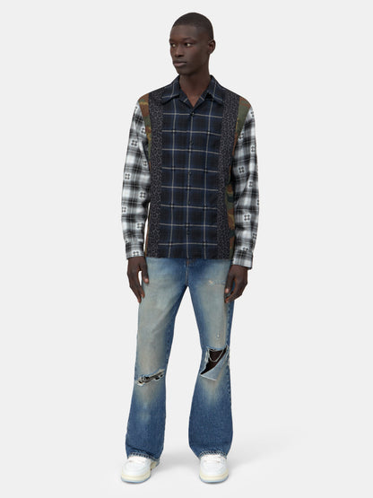 Spliced Ma Quad Flannel - Midnight Blue | Amiri Sale
